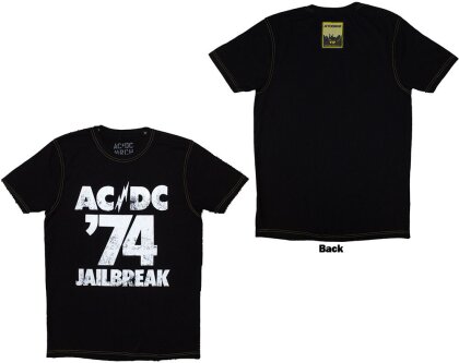 AC/DC Unisex T-Shirt - 74 Jailbreak (Black) (Back Print & Ex-Tour)