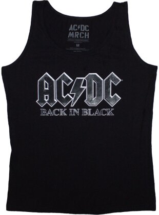 AC/DC Ladies Vest T-Shirt - Back In Black - Grösse M