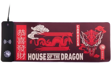 Numskull - House of Dragons - XXL gaming mouse pad and wireless charger