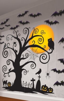 Halloween Wand Szene Dekoration