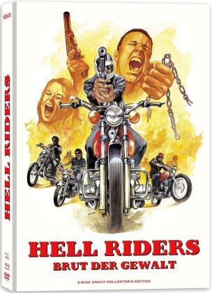 Hell Riders - Brut der Gewalt (1984) (Cover B, Limited Edition, Mediabook, Uncut, Blu-ray + DVD)