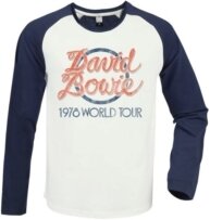 David Bowie - David Bowie 1978 World Tour Vintage White / Navy Small Baseball Jersey
