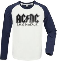 AC/DC - Ac/Dc Back In Black Vintage White / Navy X Lxrge Baseball Jersey