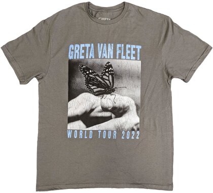 Greta Van Fleet Unisex T-Shirt - World Tour Butterfly (Charcoal Grey)