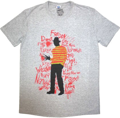 A Nightmare on Elm Street Unisex T-Shirt - Freddy Scribble Font (Grey)