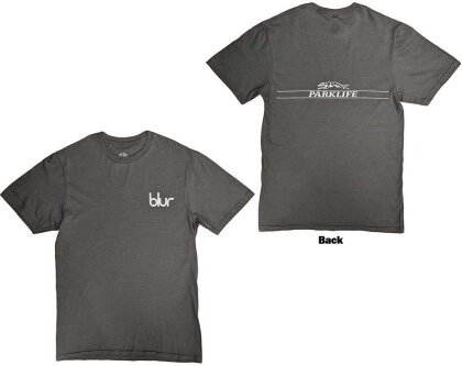 Blur Unisex T-Shirt - Pocket Blur / Parklife (Charcoal Grey) (Back Print)