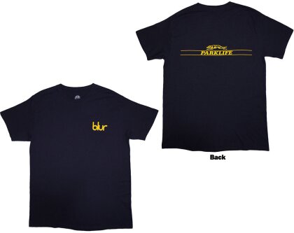 Blur Unisex T-Shirt - Parklife Back (Navy Blue) (Back Print Only)
