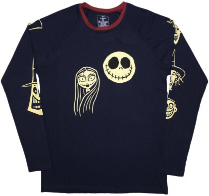 The Nightmare Before Christmas Unisex Long Sleeve T-Shirt - Faces AOP (Embellished) - Grösse S