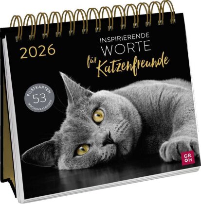 Postkartenkalender 2026 - Inspirierende Worte für Katzenfreunde