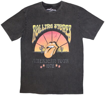 The Rolling Stones Unisex Stone Wash T-Shirt - Desert '72 - Grösse M