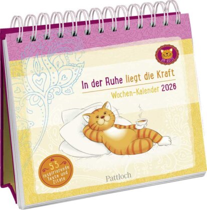 Wochenkalender 2026: Om-Katze - In der Ruhe liegt die Kraft