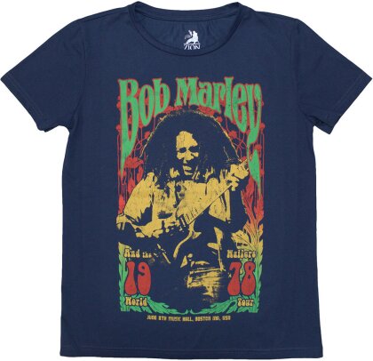 Bob Marley Ladies T-Shirt - 1978 (Denim Blue)