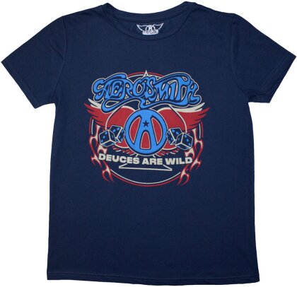 Aerosmith Ladies T-Shirt - Rainbow Spade (Denim Blue)