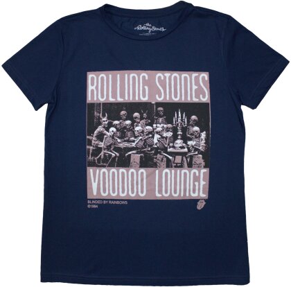 The Rolling Stones Ladies T-Shirt - Voodoo Skulls (Denim Blue)