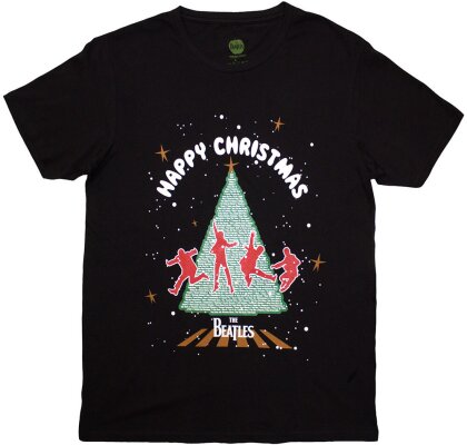 The Beatles Unisex T-Shirt - Christmas Tree (Black)