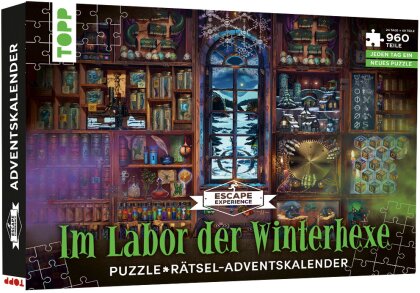 Puzzle-Rätsel-Adventskalender: Im Labor der Winterhexe - 24 Puzzles mit insgesamt 960 Teilen