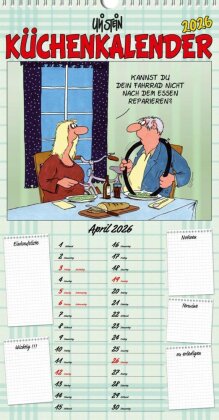 Uli Stein Küchenkalender 2026 - Monatskalender für die Wand