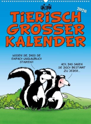 Uli Stein Tierisch großer Kalender 2026 - Monatskalender für die Wand im Großformat