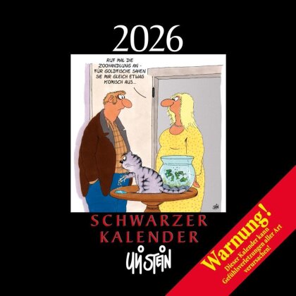 Uli Stein Schwarzer Kalender 2026 - Monatskalender für die Wand