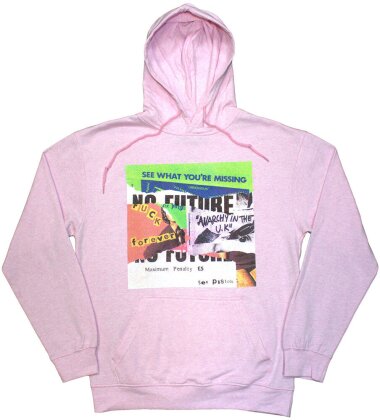 The Sex Pistols Unisex Pullover Hoodie - Collage (Pink)