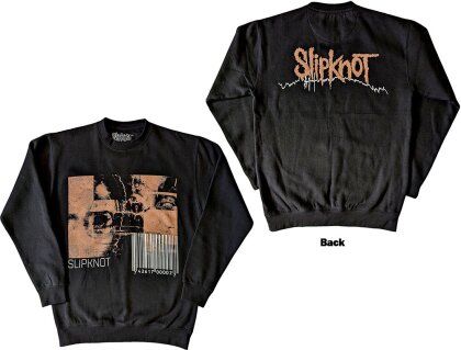 Slipknot Unisex Sweatshirt - The End, So Far Faces & Barcode (Black) (Back Print)