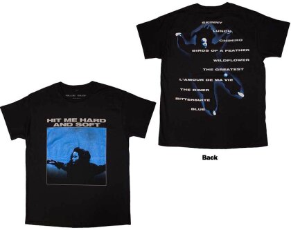 Billie Eilish Unisex T-Shirt - Hit Me Hard And Soft Tracklist (Black) (Back Print)