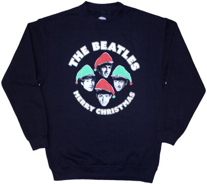 The Beatles Unisex Sweatshirt - Xmas Hats (Navy Blue)