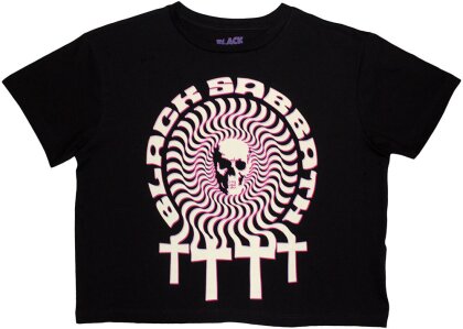 Black Sabbath Ladies Crop Top - Hypnotic Skull (Black)