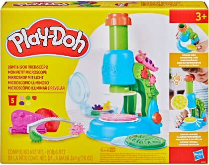 Play-Doh Mikroskop mit Licht - 5 Dosen Knete, Petrischalen,