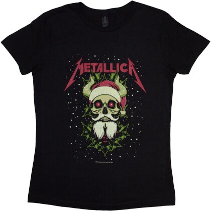 Metallica Ladies T-Shirt - Santa Horns (Black)