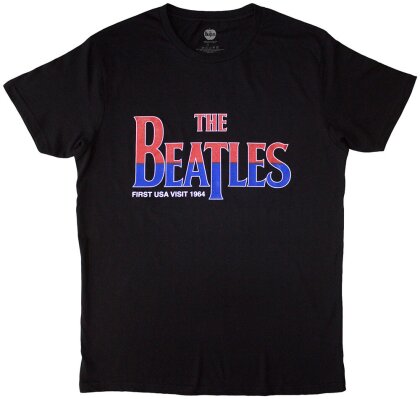 The Beatles Unisex T-Shirt - First USA Visit (Black)