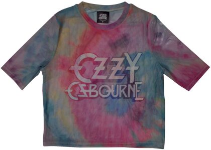 Ozzy Osbourne Ladies Crop Top - Logo (Light Blue) (Mesh)
