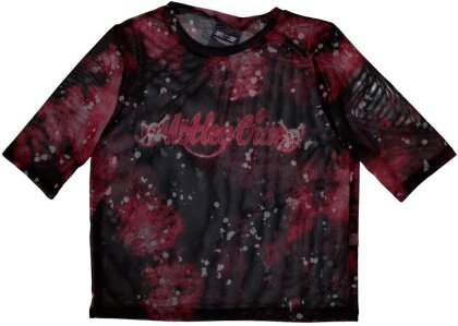 Motley Crue Ladies Crop Top - Feelgood Logo (Black) (Mesh)
