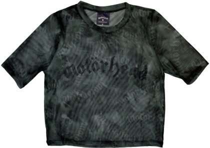 Motorhead Ladies Crop Top - Logo (Green) (Mesh)
