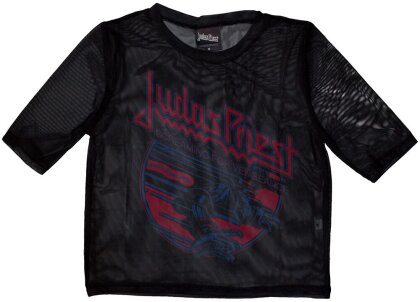 Judas Priest Ladies Crop Top - Screaming For Vengeance (Black) (Mesh)