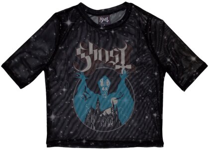 Ghost Ladies Crop Top - Opus (Black) (Mesh) - Taglia 2XS