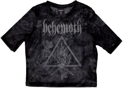 Behemoth Ladies Crop Top - Furor Divinus (Black) (Mesh)