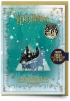 Harry Potter - Harry Potter Hogwarts In The Snow Christmas Card With Hogwarts In The Snow Pin Badge (Pack Of 6)
