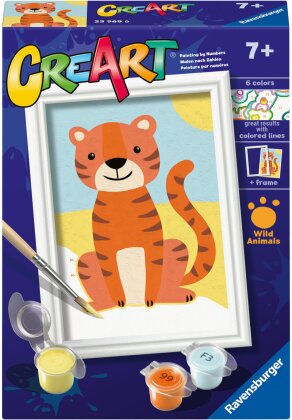 CreArt Wild Tiger, d/f/i - Malen nach Zahlen, 8.5x12 cm,