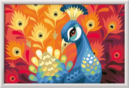 CreArt Proud Peacock, d/f/i - Malen nach Zahlen, 31x21 cm,