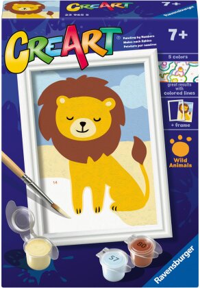 CreArt Wild Lion, d/f/i - Malen nach Zahlen, 8.5x12 cm,