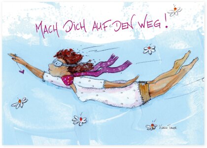 Mach dich auf den Weg Postkarte