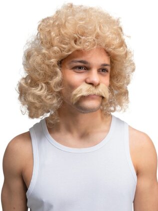 Perm blond Perücke