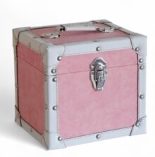 Pink Cloth - 7 Inch 50 Record Storage Carry Case Pink Fabric