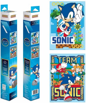 Set de 2 Chibi poster - Sonic - Sonic the Hedgehog - roulé filmé - 52 x 38 cm