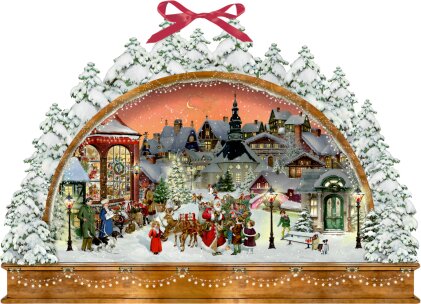 Wand-Adventskalender - Nostalgischer Lichterbogen