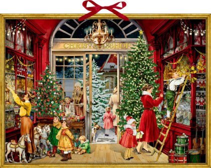 Wand-Adventskalender - Nostalgischer Weihnachtsladen