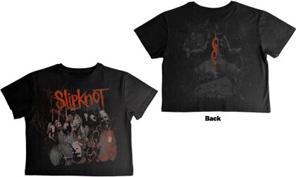 Slipknot Ladies Crop Top - Ouija Belt (Black) (Back Print)