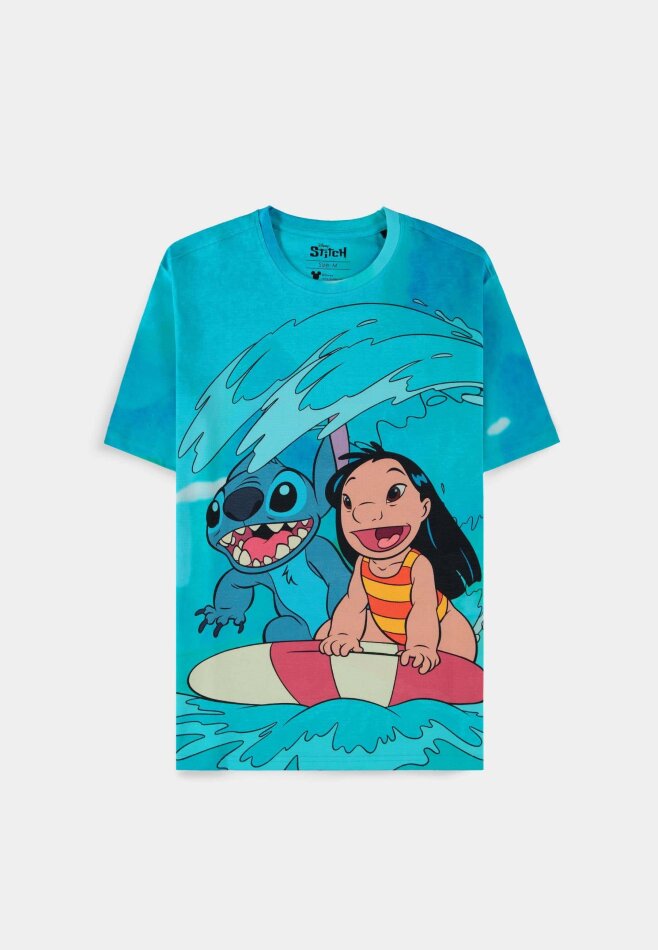 Lilo & Stitch - Digital Printed Surf Short Sleeved T-shirt