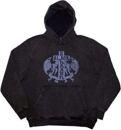 Black Sabbath Unisex Pullover Hoodie - Angels (Charcoal Grey) (Wash Collection)